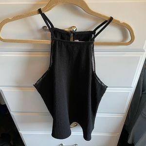 J.O.A Los Angeles Black High Neck Tank Top